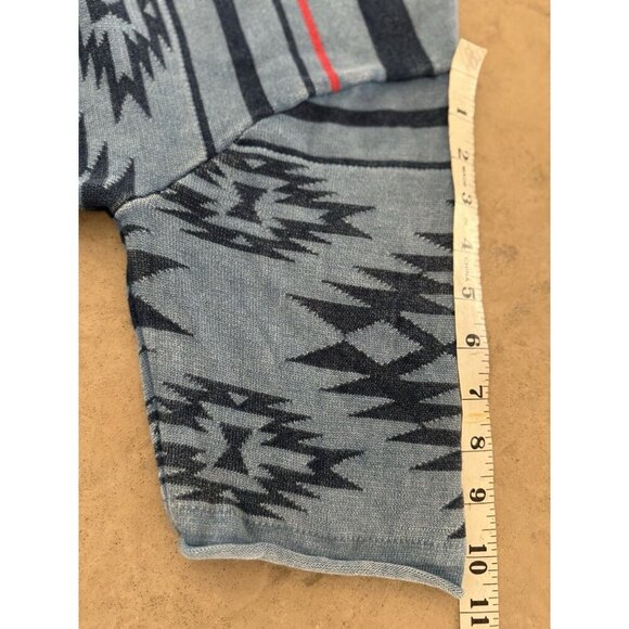 AZUL by Moussy Aztec Knit T-Shirt Sweater Blue Red Geometric Size XL - Picture 10 of 10
